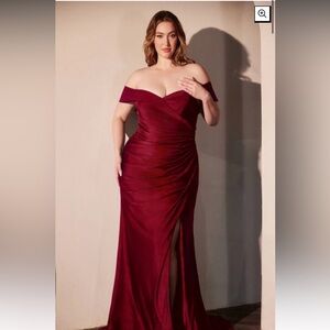 Elegant Burgundy Evening Gown